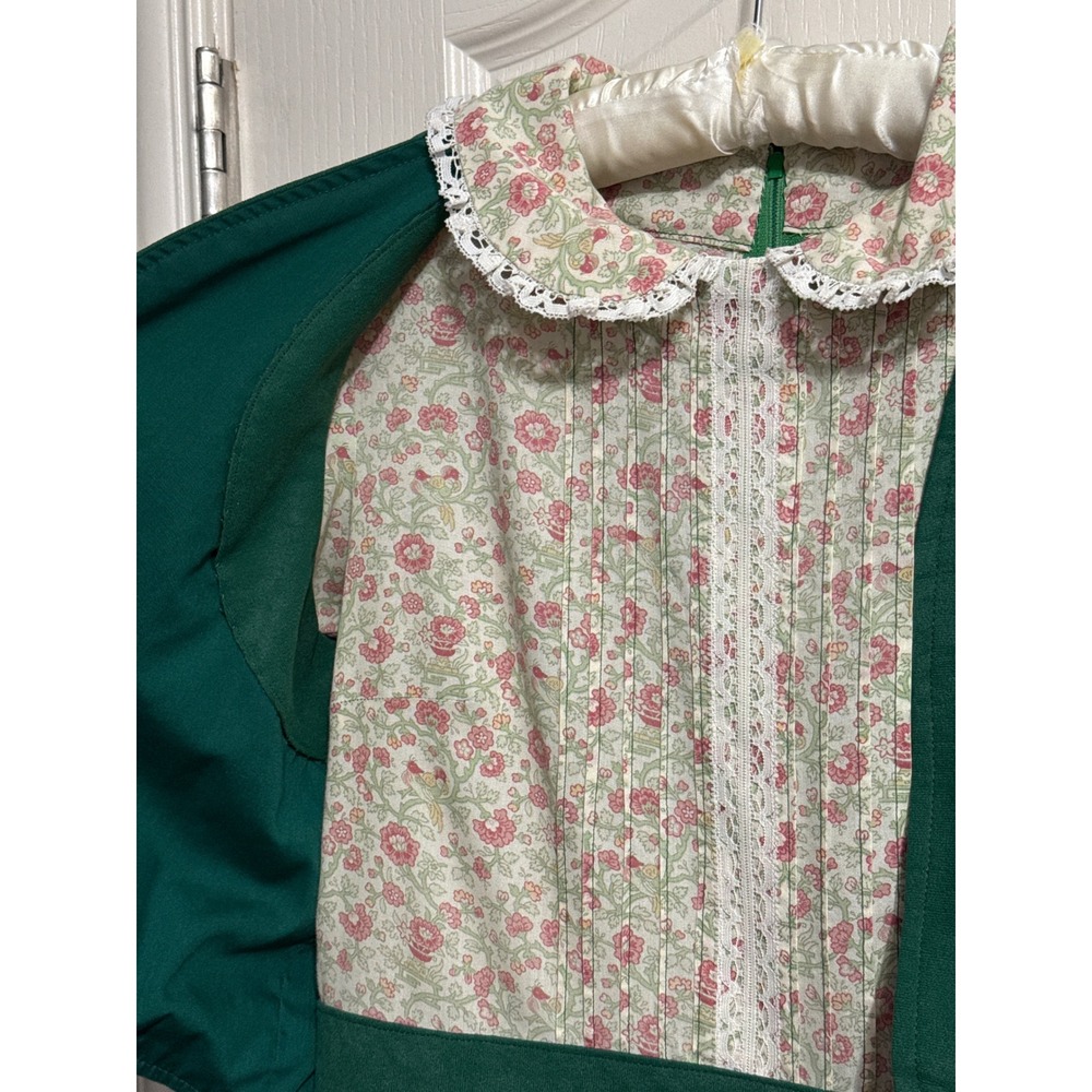 Vintage Cottagecore Prairie Floral Maxi Dress Matching Vest Retro Teacher Indie - Picture 5 of 6
